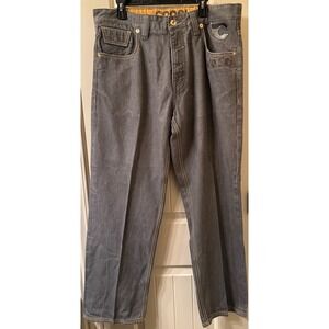 Vtg COOGI 1969 Shield Grey Jeans Mens 38x34 Baggy Hip Hop Y2K Skater Charcoal